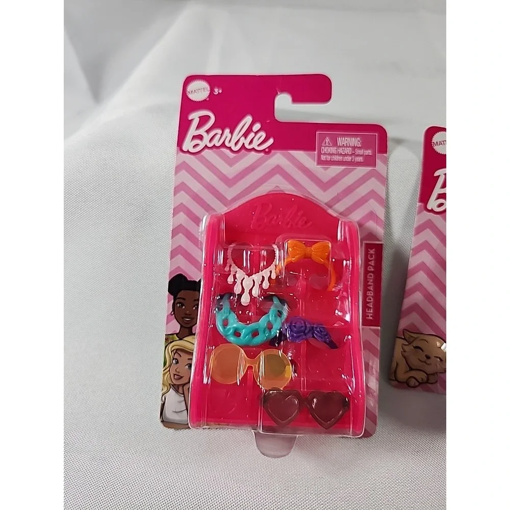 Lot of 3 Barbie Doll Accessories Sets Shoes Glasses Necklaces Handbags Doggie